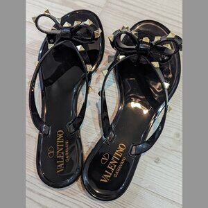 Valentino Rockstud Jelly Flat Sandals